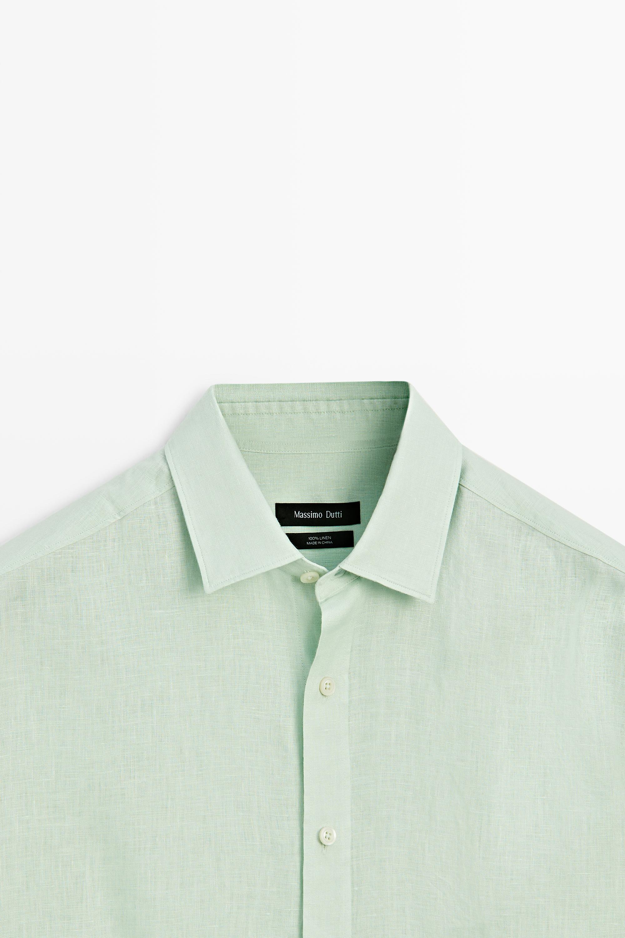 Slim fit 100% linen shirt